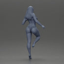 Stylized female figure posed dynamically in minimal attire - Only-Games