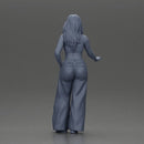 Chola style woman white top red baggy pants posing. - Only-Games