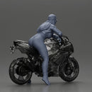 Bold Woman Riding a Sleek Motorcycle in jacket and cap - Only-Games