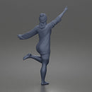Woman Dancing Wearing Dress Hat Long Sleeves With Raised Arms Pose