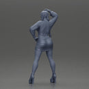 Woman in purple outfit striking a playful pose with braids and heels - Only-Games