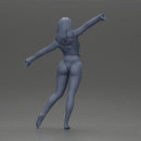 Golden dancer spins gracefully wearing red top and black bikini - Only-Games