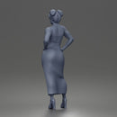 Confident Woman Posing Boldly While Rocking Dramatic Slit Skirt Look