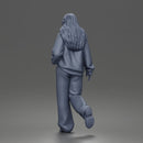 Relaxed Hand In Pocket Walker in Hoodie Pants and Sneakers