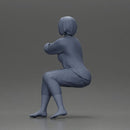 Calm woman sits midair with grace arms folded legs crossed in peace - Only-Games