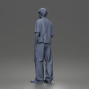 Casual Coffee Drinker Posing with Shoulder Bag Cargo Pants Sneakers