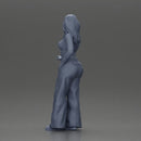 Chola style woman white top red baggy pants posing. - Only-Games