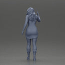 Graceful woman waving with elegance and a warm expression - Only-Games