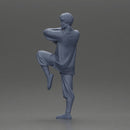 Martial Artist in Action Pose Wearing Traditional Kung Fu Outfit - Only-Games