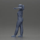 woman in jumpsuit leaning pointing forward ready for action - Only-Games