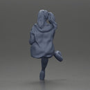 Stylish Woman in Blue Jacket Relaxing with Confident Poise - Only-Games