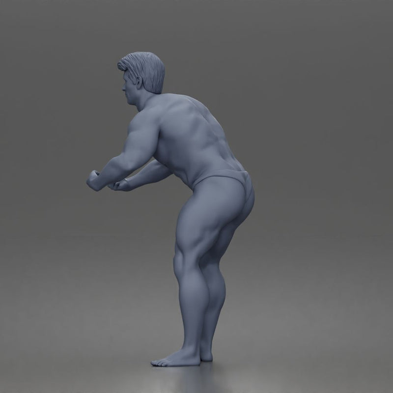 Bodybuilder flexes muscles posing trunks onstage powerhouse ...