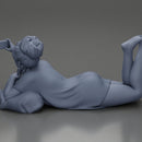 Relaxed Woman Lying on Pillow Taking a Selfie with Phone - Only-Games