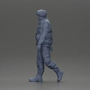 bearded man walking wearing red vest black sweater gray pants black boots - Only-Games