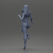 Stylized female figure posed dynamically in minimal attire - Only-Games