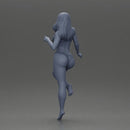 Stylized female figure posed dynamically in minimal attire - Only-Games