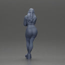 Troubled Woman in Stylish Outfit Holding Head in Deep Thought - Only-Games