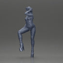 Bold Fashionista in Red Bodysuit and Sky-High Platform Heels - Only-Games