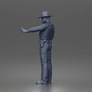 Confident Sheriff Standing Firm in Classic Western Outfit and Hat