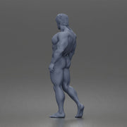 The muscular Arnold walks forward confidently showcasing his sculpted physique - Only-Games