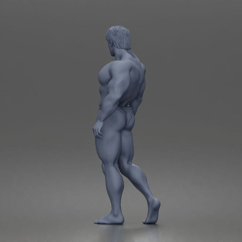 The muscular Arnold walks forward confidently showcasing his sculpted physique - Only-Games