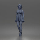 Standing woman in Sleeveless Bow Dress With Platform Ankle Boots