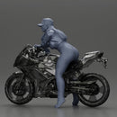 Bold Woman Riding a Sleek Motorcycle in jacket and cap - Only-Games