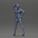 Woman in purple outfit striking a playful pose with braids and heels - Only-Games