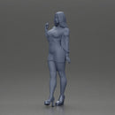 Elegant fashion model in pink mini dress and heels posing - Only-Games