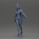 Girl lets her red jacket slip embracing freedom rhythm grace and herself fully - Only-Games