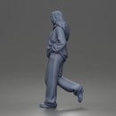 Relaxed Hand In Pocket Walker in Hoodie Pants and Sneakers