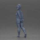 Chic woman in a red shirt and white bikini confidently walking - Only-Games