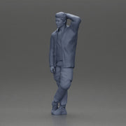 Fashion model posing casually in open shirt cargo pants relaxed stance - Only-Games