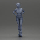 Roller skater strikes pose in pink shirt shorts and skates - Only-Games