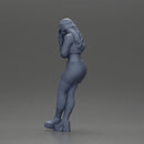 Troubled Woman in Stylish Outfit Holding Head in Deep Thought - Only-Games