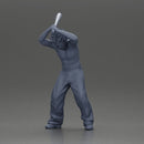 gangster man with curly hair swings baseball bat with powerful intent - Only-Games