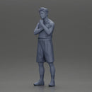 Thoughtful man stands in athletic gear pondering ideas with calm steady focus - Only-Games