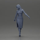 Elegant woman in red dress gracefully walking with confidence and poise - Only-Games