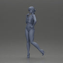 Striking a flirty pose wearing yellow crop top red bottoms - Only-Games