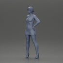 Stylish woman in red long hoodie with hands on hips showing elegance - Only-Games