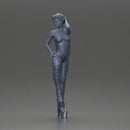 Bold Fashionista in Red Bodysuit and Sky-High Platform Heels - Only-Games