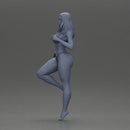 Stylized female figure posed dynamically in minimal attire - Only-Games