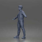 Casual presenter man character open arms pose in turtleneck sweater outfit - Only-Games