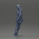 Stylish Woman in Green Dress and White Heels with Pose - Only-Games