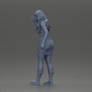 Graceful woman waving with elegance and a warm expression - Only-Games