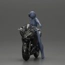 Stylish Rider on Sleek Black Motorcycle with Red Accents - Only-Games