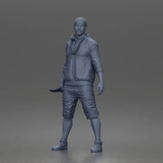 gangster stands holding knife wearing hoodie shorts sneakers chain headband - Only-Games