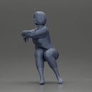 Calm woman sits midair with grace arms folded legs crossed in peace - Only-Games