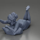 Relaxed Woman Lying on Pillow Taking a Selfie with Phone - Only-Games