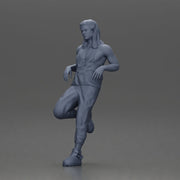Man with long hair in Tank Top and Pants Leaning Confidently on Car - Only-Games